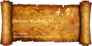 Anton Vulkán névjegykártya